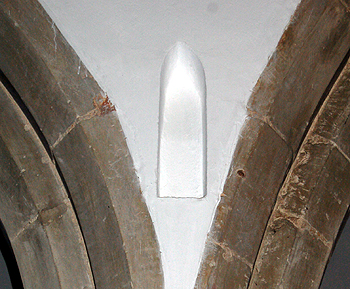 Niche in a spandrel in the north arcade June 2012